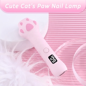 Pink <strong>Portable</strong> Cute Handheld Rechargeable Cat's Paw Shape 3W Nail Salon Led <strong>UV</strong> Nail Art <strong>Machine</strong> Nail <strong>Lamp</strong> - Product Image 2