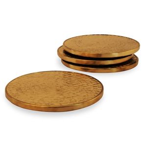 Luxury Handcrafted Decorative Metal Coasters Gold Finish Quality with Antique Design Bulk Selling Best Selling - Product Image 2