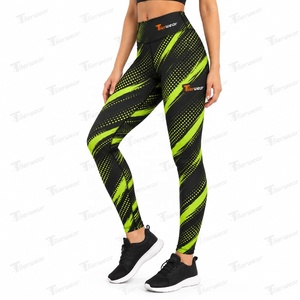 Women <b>Printed</b> <b>Leggings</b> Sublimation Activewear High Waist Yoga Fitness Gym Running Sports Pants Custom All Over Design OEM - Product Image 4