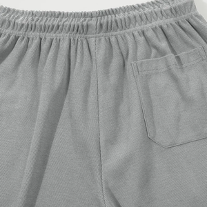 กางเกงขาสั้นผ้าคอตตอนผสมลำลองสำหรับผู้ชายกางเกงเอวยางยืดมีเชือกผูกดีไซน์ต่อต้านริ้วรอยหลวมเป็นมิตรกับสิ่งแวดล้อมใส่ได้ทุกวันสำหรับฤดูร้อน - Product Image 4