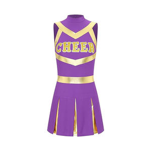 Servicio OEM Personalizado, Uniformes de Animadoras Deportivas Profesionales y Sensuales con Logotipo Estampado por Transferencia de Calor 100% Poliéster - Product Image 1