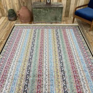Tapis vintage de grande taille 6,4 x 9,9 pieds, tapis turc en soie Ikat bleu et rouge - Product Image 4