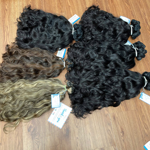 Cabello natural más vendido, cutícula alineada, cabello de trama ondulada natural, cabello humano vietnamita crudo, sin desprendimiento, sin enredos - Product Image 6