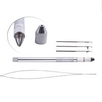 Outils pour extensions de cheveux en métal 3 en 1, aiguille à tirer, enfile-aiguille, accessoires de salon, durables
