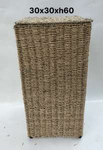 Handcrafted Multi-Purpose Storage Bin Square Natural Seagrass Organize Storage Baskets <b>Household</b> <b>Items</b> with Style - Product Image 6