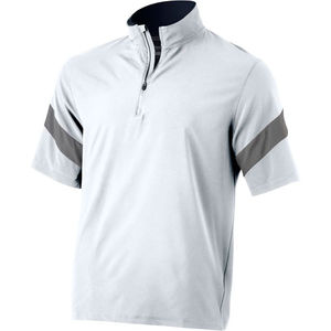 Veste de baseball unisexe de haute qualité en gros, style décontracté, col montant, fermeture éclair 1/4, tissage cage, faible MOQ - Product Image 1