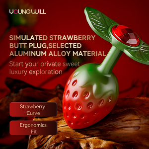 Plug Anale in Lega <span class=keywords><strong>di</strong></span> Alluminio a Forma <span class=keywords><strong>di</strong></span> Fragola, Superficie Liscia per Esercizi <span class=keywords><strong>di</strong></span> <span class=keywords><strong>Piacere</strong></span> Anale, Giocattoli Sessuali per Adulti, per Donne e Uomini - Product Image 1