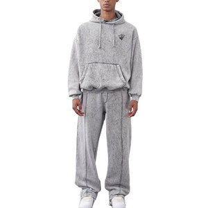 Conjunto Deportivo para Hombre, Estilo Urbano, Lavado Ácido, Material de Mezcla de Algodón Suave, Ideal para Atuendos Casuales, Viajes y Actividades Diarias - Product Image 1