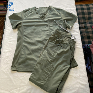 Custom Uniforms High Quality Cotton Stretchy Light Weight Woven Fabric Medical Nurses <b>Scrub</b> <b>Sets</b> for Women - Product Image 1