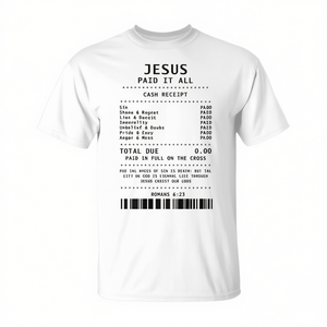 Maglietta Jesus Paid IT All Christian con design sul retro, prodotto promozionale - Product Image 2