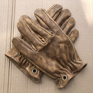 ถุงมือหนังวัวแท้สีน้ำตาลสไตล์เรโทรคุณภาพสูง สำหรับขี่มอเตอร์ไซค์ จักรยานเสือภูเขา และงานทั่วไป - Product Image 4