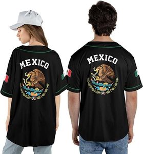 Eagle Mexico Baseball Jersey Ropa deportiva transpirable personalizable para hombres y mujeres Diseño de bandera de México - Product Image 5