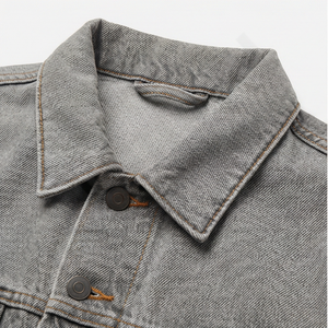 Veste en jean classique pour homme, coupe ajustée, style vintage, streetwear, veste en jean bleue, décontractée, élégante, vêtement d'extérieur de qualité - Product Image 4