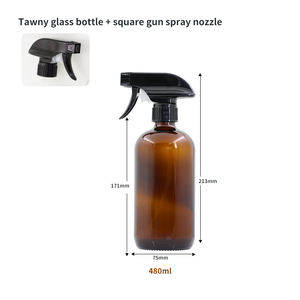 ขวดสเปรย์เปล่าสีอำพันขนาด16ออนซ์พร้อมปั๊มฉีดทริกเกอร์สีดำหัวฉีดแบบปรับได้สำหรับฉีดและหมอก - Product Image 6