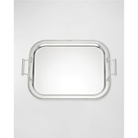 Bandeja de Metal Hecha a Mano de Estilo Europeo, Plato Rústico Plateado con Asas Ornamentadas, Elegante Bandeja de Servicio para Centro de Mesa