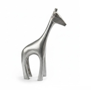 Sculpture de girafe moderne en aluminium, figurine d'animal métallique, décoration de table pour la maison ou le bureau - Product Image 1
