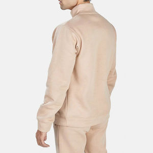 Ensemble de survêtement décontracté pour homme, uni, chaud pour l'hiver, manches longues, fermeture éclair quart, coton et polyester, respirant, confortable, léger - Product Image 5