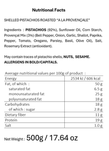 Pistachos Secos Tostados y Pelados Artesanales Franceses Finuts, Estilo Provenzal, Alta Calidad, Paquete de 500g, Sin Aceite de Palma, Sin Aditivos, Sabor Rico - Product Image 3