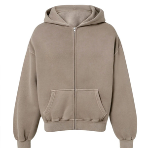 Sudadera con capucha y cremallera de algodón 100% para hombre, ropa de calle de Pakistán, estampado de patrón sólido, precio razonable, invierno, talla XS, alta calidad disponible - Product Image 4