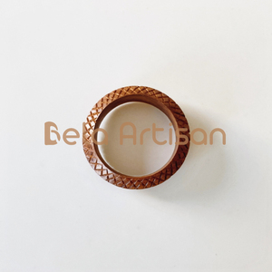 BELA ARTISAN Brazaletes Redondos Gruesos de Madera de Palisandro Hechos a Mano y Ecológicos, Talla 6, Estilo Kada, Joyería Moderna de Origen Ético - Product Image 5