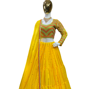 2023 Designer mariée Lehnga Choli vente chaude fabricant indien fête de mariage porter robe tissu Lahnga Choli - Product Image 1