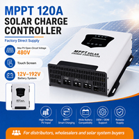 Contrôleur de charge solaire MPPT 480V 120A 12V - 192V universel avec écran tactile pour système solaire hors réseau domestique et camping-car