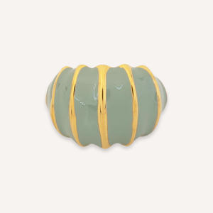 Anillo de Cóctel Ajustable de Acero Inoxidable con Esmalte Chapado en Oro CUCOCUCA YFB R450 - Colección de Verano de Moda, Envío en 48h desde la UE - Product Image 1