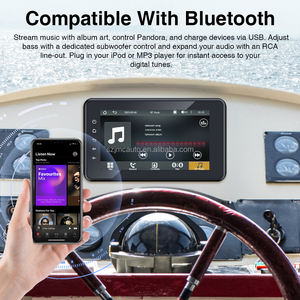 Jmc Marine đài phát thanh 8inch màn hình cảm ứng thuyền Stereo Carplay Android Auto FM AM RDS BT cuộc gọi Waterpoof cho Golf ATV UTV - Product Image 3