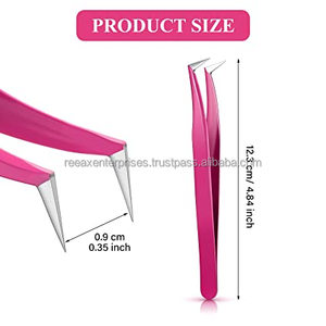 Pinzas para pestañas de primera calidad, Color rosa y rojo, 100% - Product Image 2