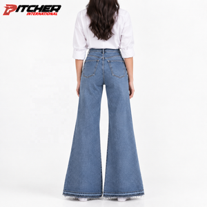 Jeans en denim pour femmes brodés sur mesure, jeans tendance pour les marques de boutiques, production en gros sous marque privée - Product Image 3