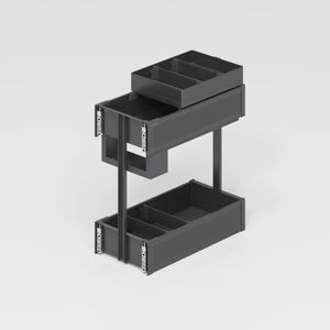 ELLE <span class=keywords><strong>CASA</strong></span> Modèle 4 Panier coulissant à fermeture douce de style moderne, 2 tiroirs, 6 étagères, en acier inoxydable, installation facile, <span class=keywords><strong>cuisine</strong></span> - Product Image 1