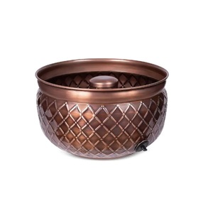 Cuenco de manguera de cobre con acabado liso y borde de diseño en relieve para el hogar, jardín, riego de plantas, uso decorativo, cuenco de manguera de jardín de cobre - Product Image 2
