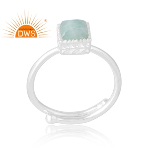 Anillo de piedras preciosas de amazonita Natural de Plata de Ley 925 más vendido, joyería personalizada para mujer, regalo para ella - Product Image 1