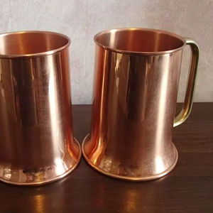 Mug en cuivre pur de haute qualité, fait main, pour boissons, hôtel, bar, maison, école, cocktail, bière. - Product Image 1