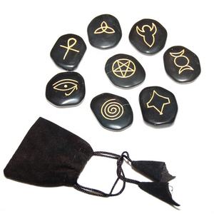 Runas de cristal natural Piedras de energía Wicca Reiki Piedras curativas de cristal caído Juegos naturales - Product Image 3