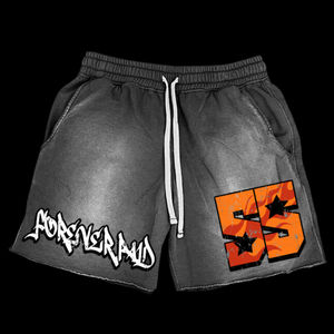 Acid Wash Sun Faded Distressed Vintage Hoodie and <b>Sweat</b> <b>Shorts</b> Custom Puff Print <b>Shorts</b> Set for <b>Men</b> Breathable Custom 2025 - Product Image 2