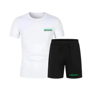 Nieuwe Hele Verkoop Zomer Man Korte Set Hoge Kwaliteit Outfit Gym Korte T-Shirt Slim Fit Stijlvolle Mode Set Voor Man