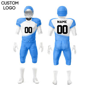 Ensemble d'uniformes de football américain à manches courtes imprimés légers sur mesure avec logo personnalisé et tissu respirant - Product Image 1