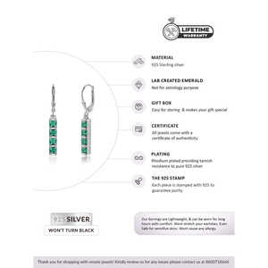 Boucles d'oreilles à la mode émeraude linéaire pour femmes - Product Image 3