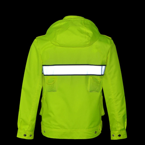 Haute visibilité respirant imperméable coupe-vent toile matériel réfléchissant veste de sécurité col montant vêtements de travail d'hiver poches - Product Image 5