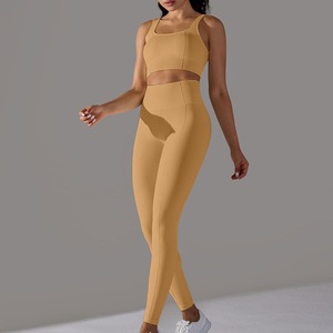 Nouveau Design Coton Côtelé Fitness Femmes Soutien-Gorge Legging Yoga 2 Pièces Ensemble Fabrication par Hawk Eye Sports ( PayPal Vérifié) - Product Image 1