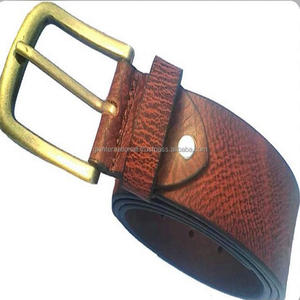 Cinturón informal de cuero marrón bronceado hecho a mano, dos tonos, con acabado dorado, hebilla de latón macizo y botón a presión para cambio de hebilla - Product Image 6