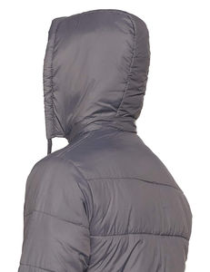 Veste longue matelassée pour hommes avec capuche Tissu à bulles chaud pour l'hiver Logo personnalisé disponible en différentes couleurs - Product Image 3