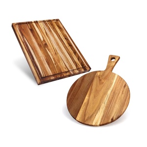 Tablas de Cortar de Madera Rectangulares con Asa, Tabla de Cortar de Madera de Teca Hecha a Mano, Tabla de Carnicero Sostenible, Apta para Lavavajillas - Product Image 1