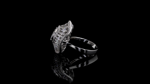 Anillo de Cóctel con Diamante Cultivado en Laboratorio en Forma de Pera | Anillo de Lujo para Eventos y Ocasiones Especiales para Mujer |   Joyería Fina de Diseño - Product Image 3