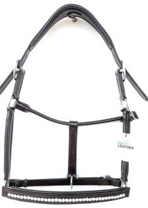 Licol de cheval en cuir avec incrustations de cristaux, couronne anatomique, soulagement de la pression, rembourrage doux, harnais professionnel pour spectacle équestre - Product Image 3