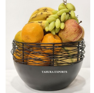 Panier à fruits en fil métallique de style cage, noir, élégant et aéré, 2026, décoration d'intérieur moderne et artistique, durable, pour fruits - Product Image 5