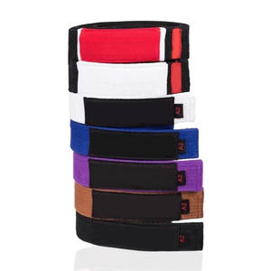 Faites votre propre 2025 nouveauté brésilienne Jiu Jitsu Gi ceintures 100% coton matériel MMA BJJ Master ceinture à vendre - Product Image 1
