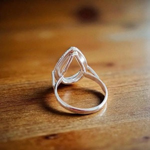 Bague en argent sterling 925, sertie de pierres en forme de poire, avec un sertissage ouvert pour la création de bagues, de 6x4 mm à 14x21 mm, fournitures de bijouterie DIY - Product Image 3