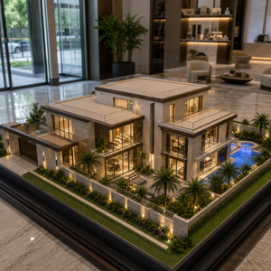 Maquette architecturale de villa de luxe personnalisée avec éclairage LED et piscine, modèle d'affichage 3D haute précision pour les développeurs immobiliers - Product Image 3